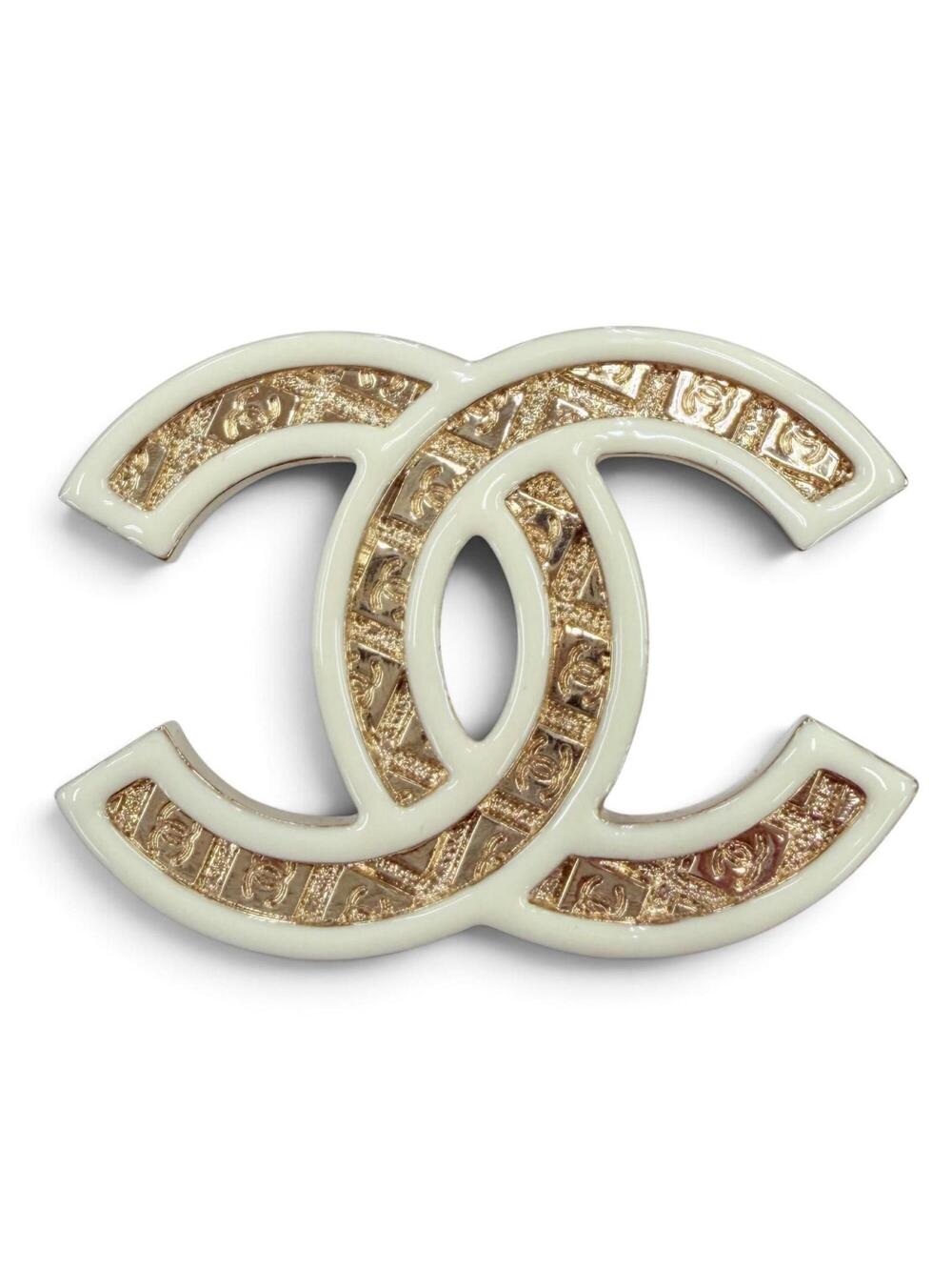Chanel Cc Logo Brooch Gold-Tone Metal #351437C12B